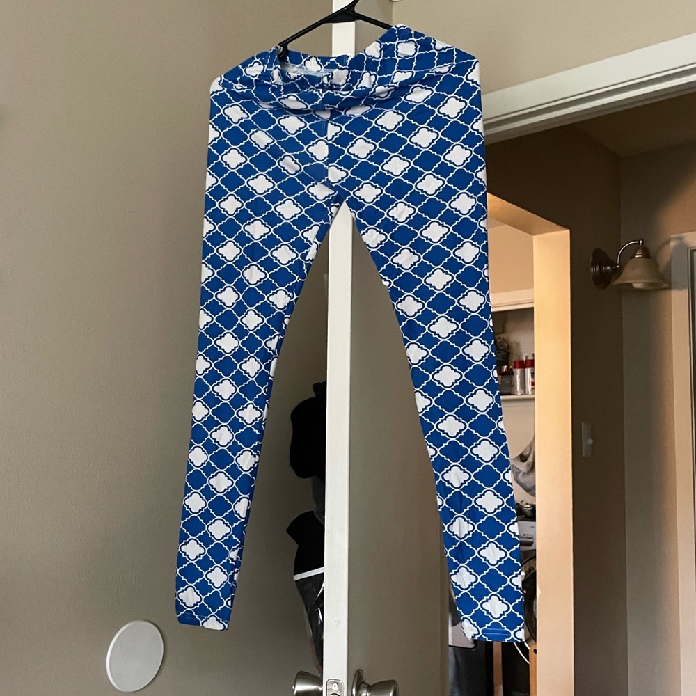 Royal blue geo leggings